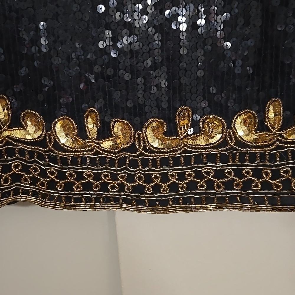 Stenay Sequin & Beaded Black and Gold Jacket Size Small - Picture 9 of 10